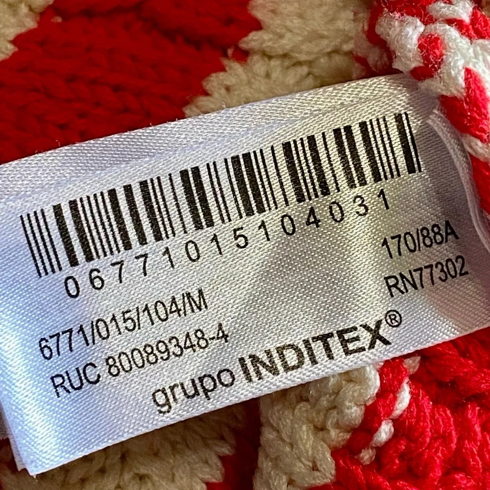 Zara Red & White Striped Knit Cardigan – Size M - Picture 8 of 9